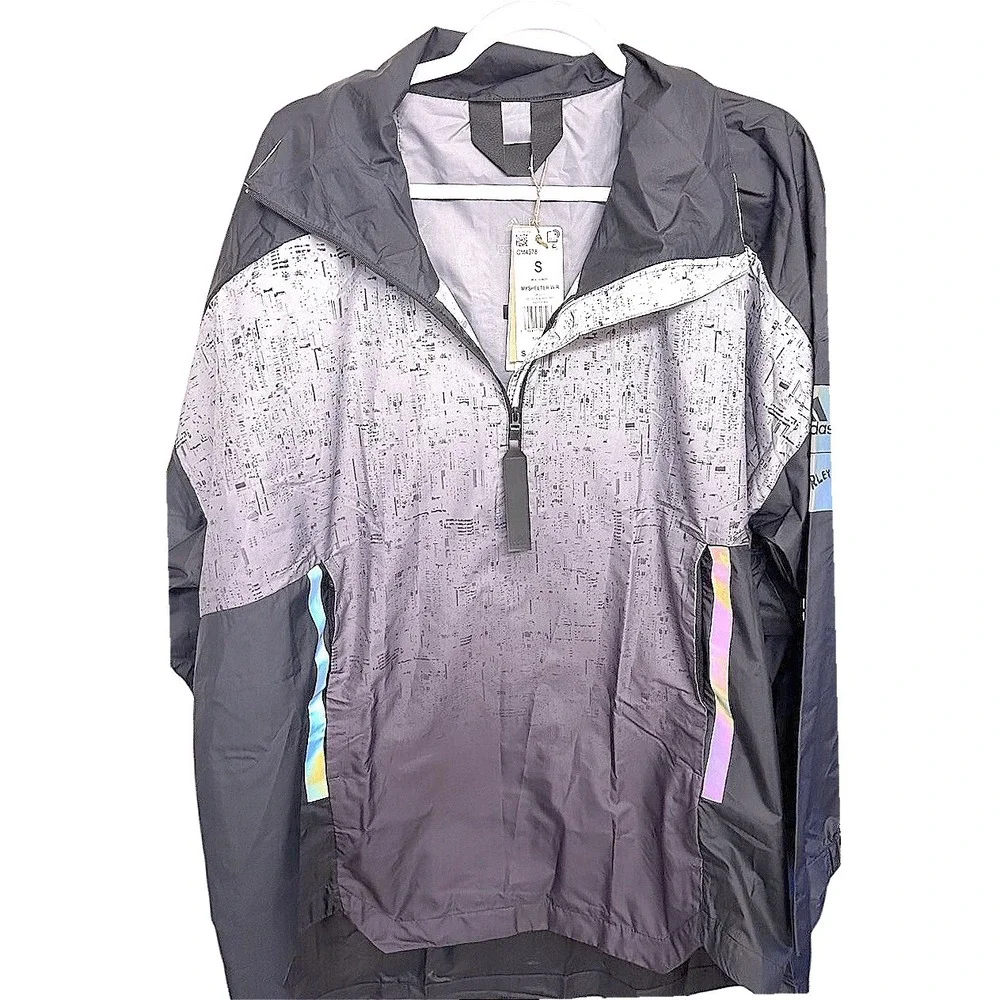 New W/Tags‎ Adidas My Shelter W.R. Mens Outdoor Jacket Black/Halo Packable Sz. S